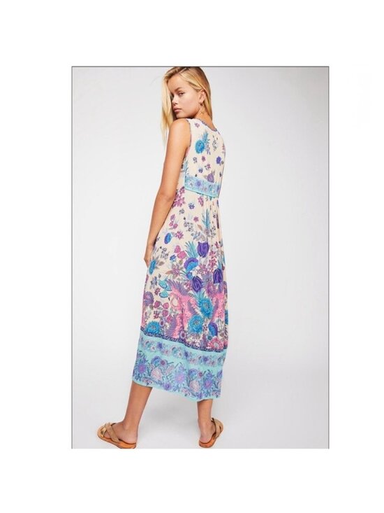 Spell NWOT XS Siren Song Boho Floral Print Sleeveless Midi Dress - Picture 5 of 10